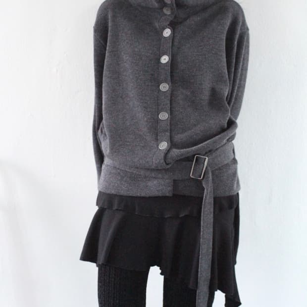 히피디피 waist belt cardigan 차콜