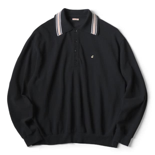 [3] 캐피탈 피케 랑글 컬러 레트로 폴로 블랙