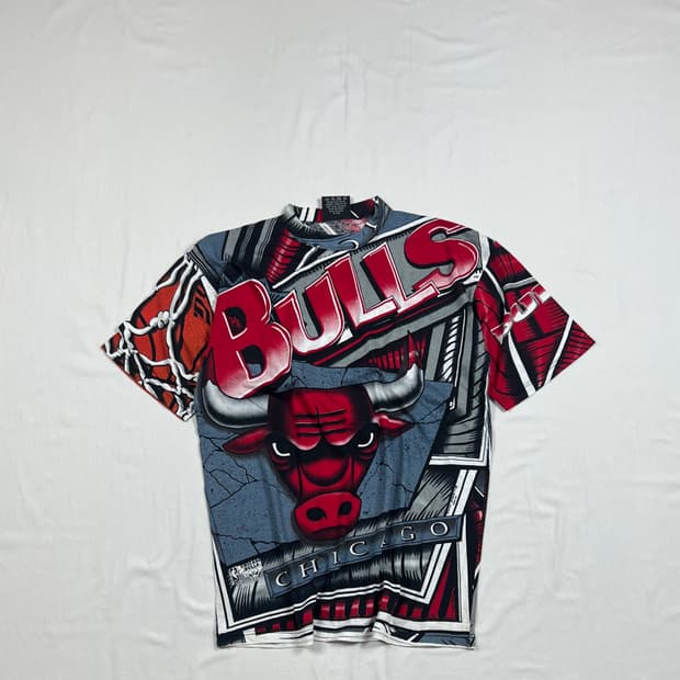 90‘s nba 시카고불스 팀 올프린트 반팔티