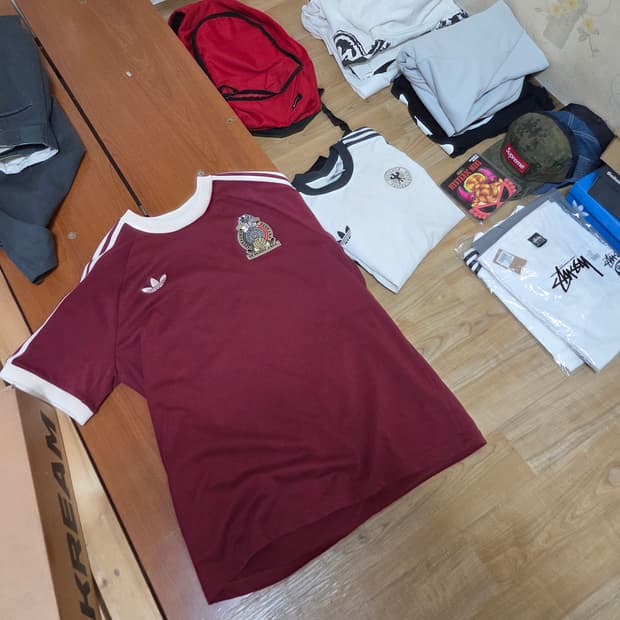 아디다스 멕시코 아디컬러 3S 티셔츠 노블 마룬 - KR 사이즈