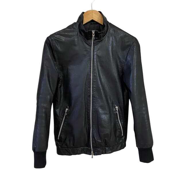 Articulated Panel Leather Jacket
