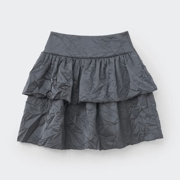 코스모스 WRINKLED TIERED SKIRT 다크그레이 M