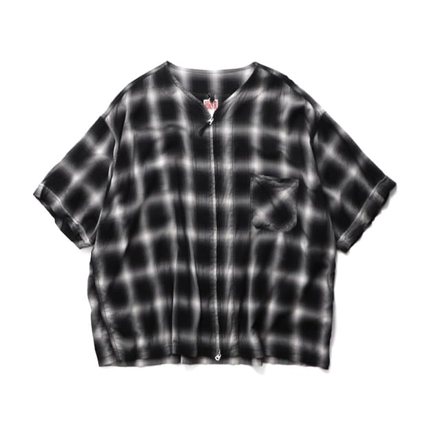 HINSON Ombre Check Zip S/S Shirt