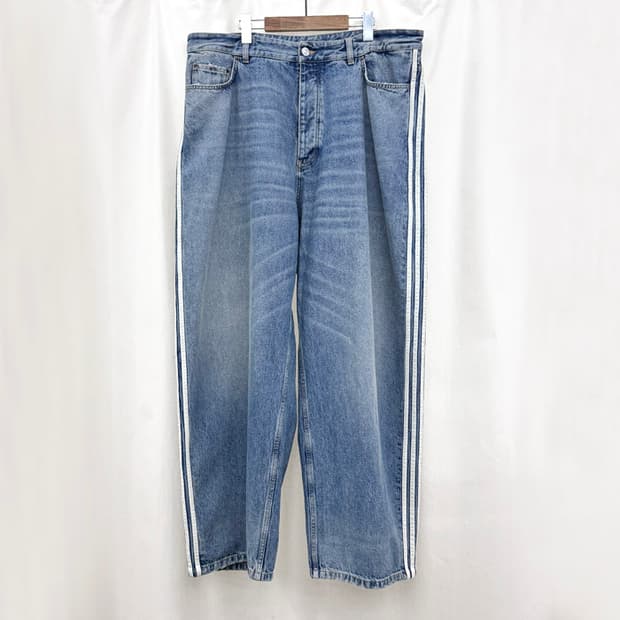 발렌시아가 아디다스 배기 데님 팬츠 연청 XL