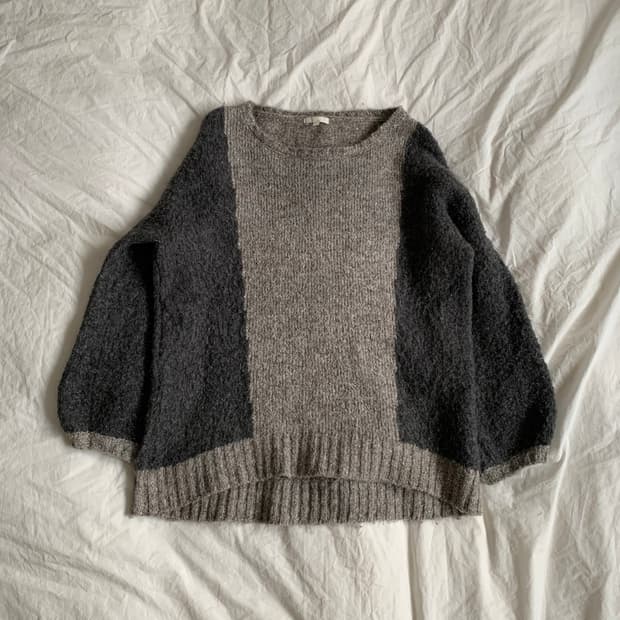 배색 보들 니트