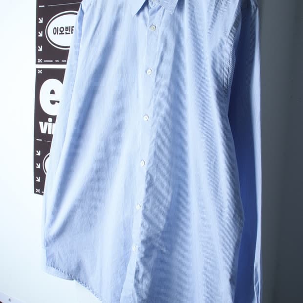 (L-2XL) 자라 셔츠 남방 스트라이프 연블루 놈코어-H32351