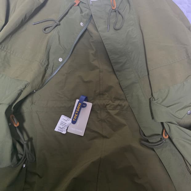 트레통 나일론 피쉬테일 후디 파카 올리브 L 사이즈