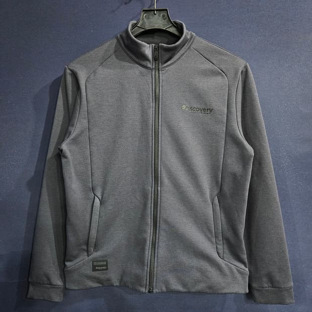 디스커버리 다크그레이 남성 슬림핏 105 기모 집업자켓 