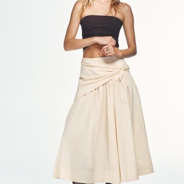 새상품) 자라 볼륨 스카프 미디 스커트 S