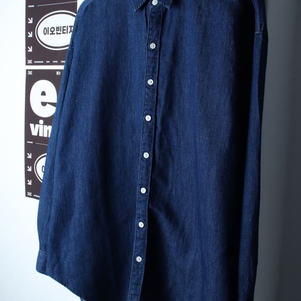 (S-XL) 리바이스 셔츠 남방 데님 청 무지 아메카지-H32499
