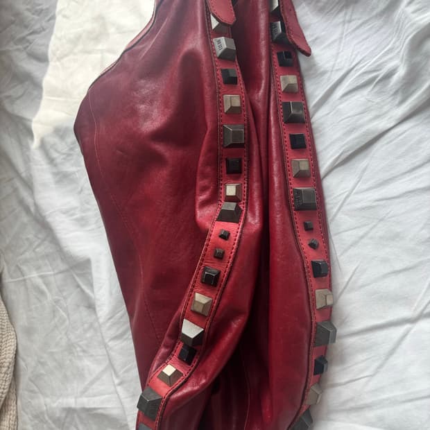 diesel studded leather shoulder bag