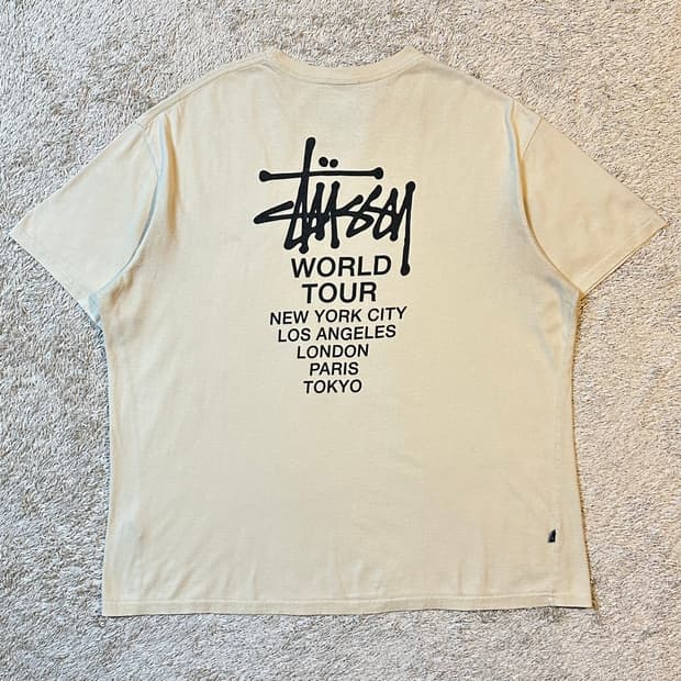 스투시 STUSSY 월드투어 반팔 티셔츠 아이보리