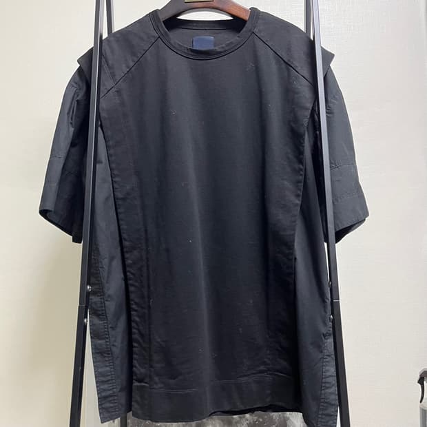 정품 M) 준지 Juun.j 레이어드 사이드 버튼  티셔츠