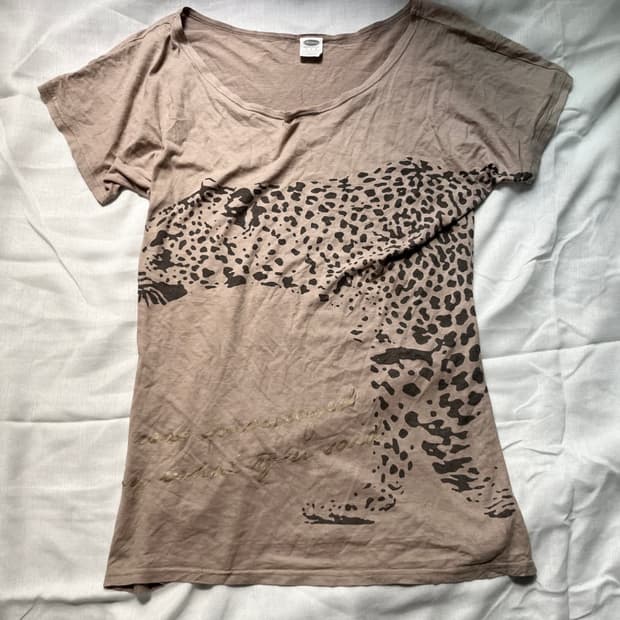 Leopard print slim t-shirt