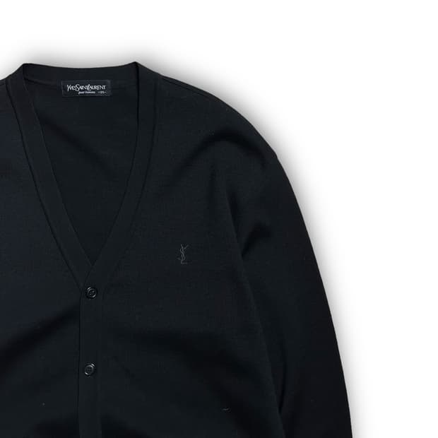 입생로랑 YSL로고 블랙 울 가디건