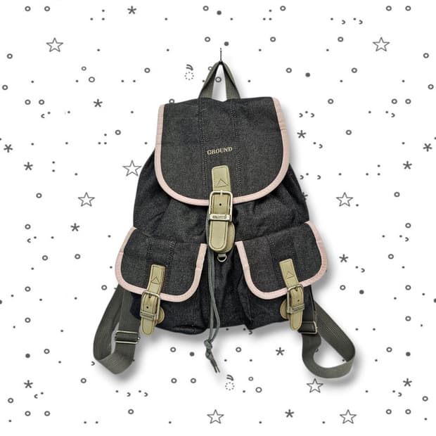 Ground 그라운드 빈티지 데님 미니 백팩