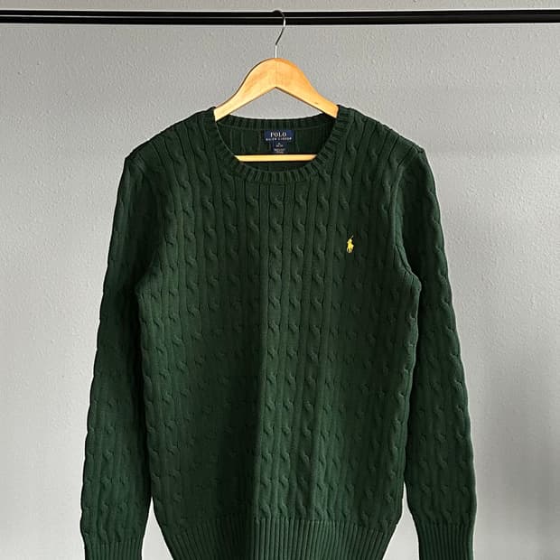 [L]폴로 랄프로렌 꽈배기 케이블 니트 그린