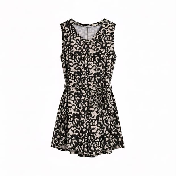 빈티지패턴 슬리브리스 탑