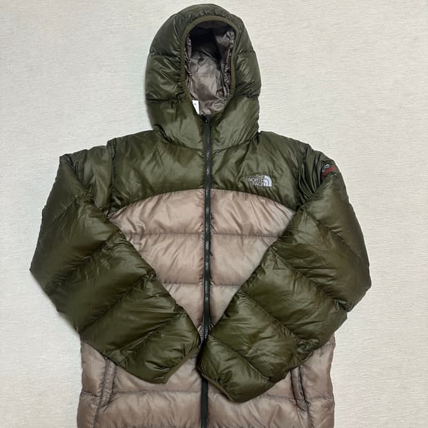 (M)노스페이스 빈티지 아콘 후디 다운 경량패딩 올리브