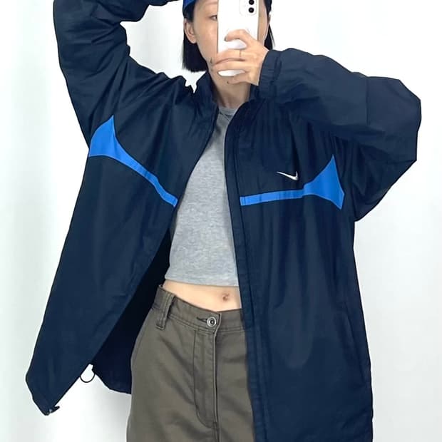  [2XL]나이키 네이비 바람막이 자켓  