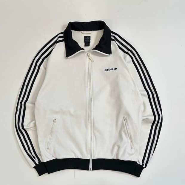 adidas 베켄바우어 화이트 블랙 저지 트랙탑 (100)