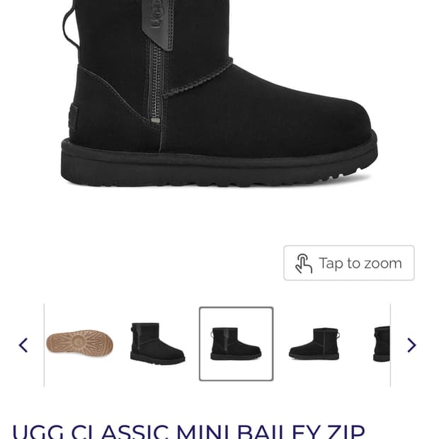 230 235 풀박 새상품 어그 미니 베일리 지퍼 블랙 앵클 부츠 방한