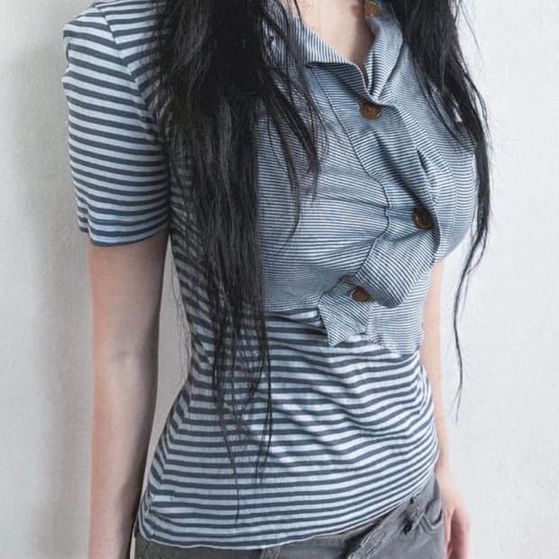 비비안웨스트우드 레드라벨 언밸런스 드레이프 하프셔츠