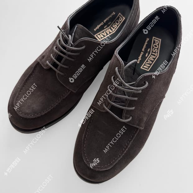 포스트맨 저널리스트 스웨이드 다크브라운 u팁 더비슈즈