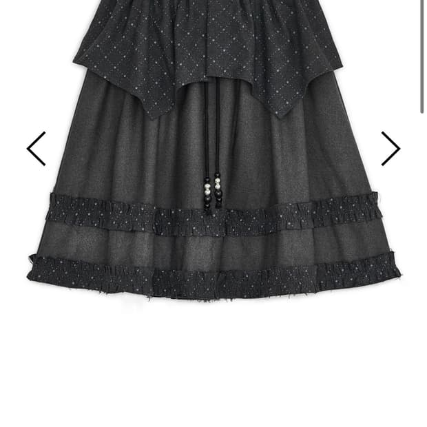 허그유어스킨 Argyle cape midi skirt (Charcoal)