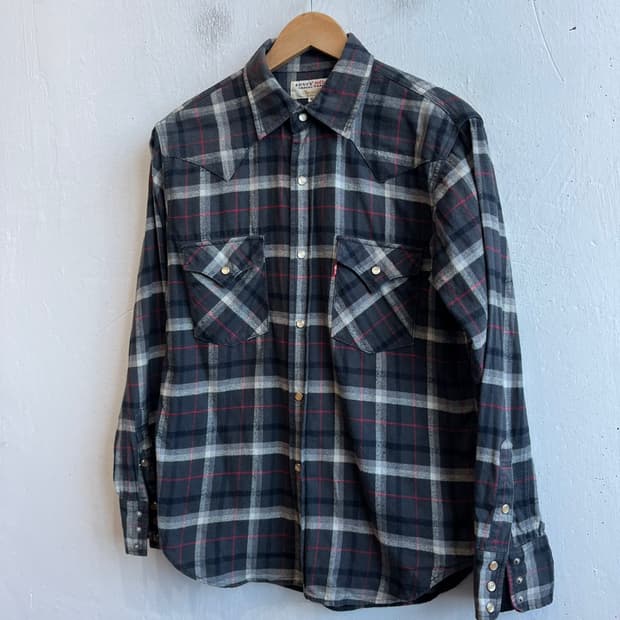 리바이스 재팬 플란넬 웨스턴 체크 셔츠 M