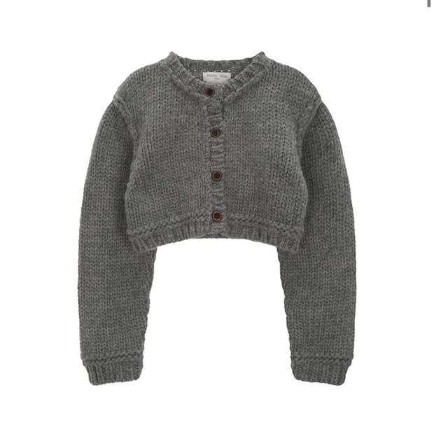 마뗑킴 HANDMADE BUTTON CROP CARDIGAN