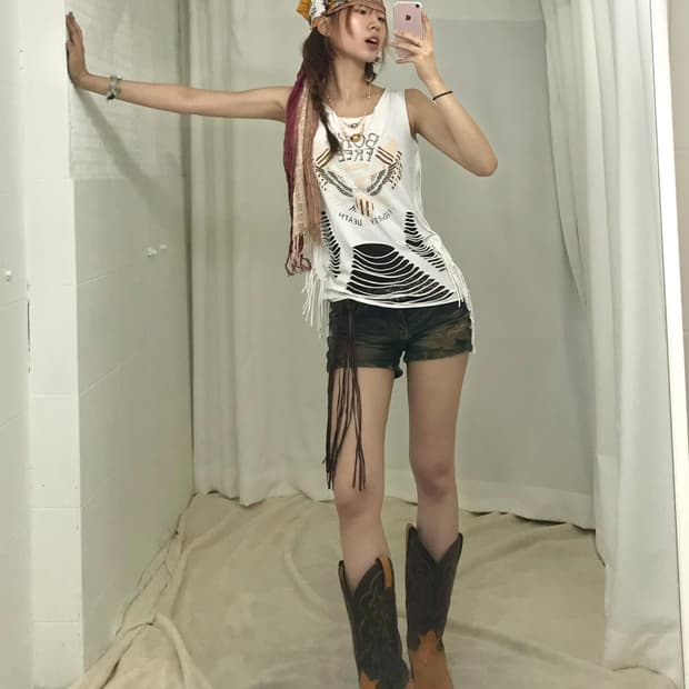 🐎 빈티지 웨스턴 그런지 프린지 코디 세트