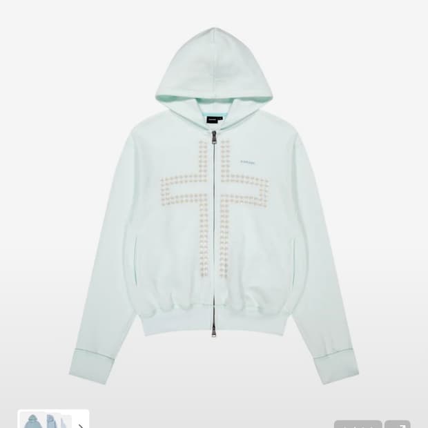 아캄 크로스 라인스톤 후드집업 아이스 블루 2