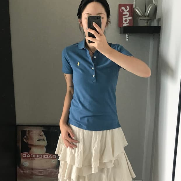 폴로 랄프로렌 포니로고 블루 카라티