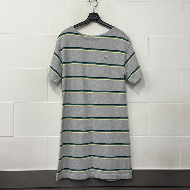 라코스테 멀티 컬러 스트라이프 반팔 원피스