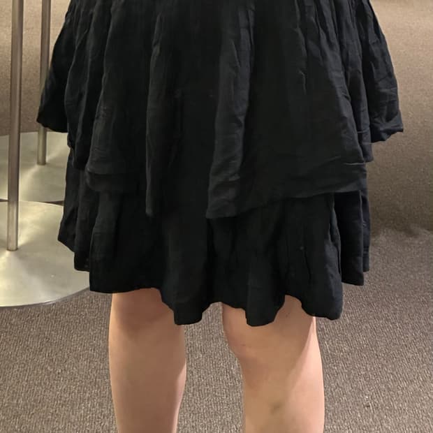 OS)Japanese vintage 블랙 밴딩 캉캉 미니스커트