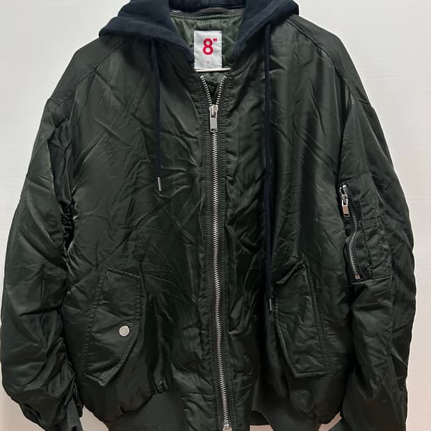 에잇세컨즈 후드 항공 점퍼 카키 S