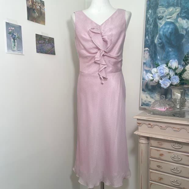 pink dot stripe ruffle opc(size-11)