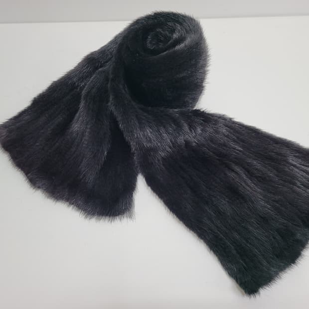 JINDO Sheborn 진도 쉬본 블랙 밍크 머플러 / 총장 180
