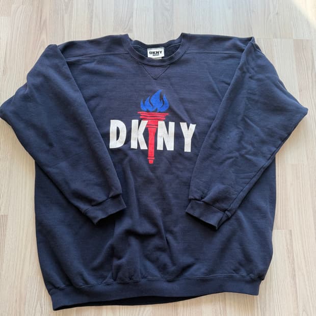 90s DKNY 빈티지 네이비 불꽃 맨투맨