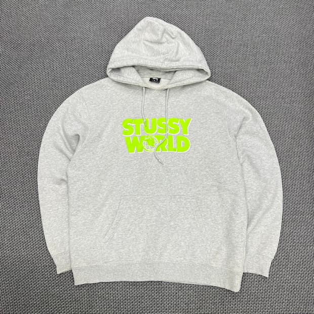 스투시 월드 그레이 후드