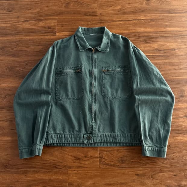 [XL]70's 빈티지 그린 사이클리스트 자켓