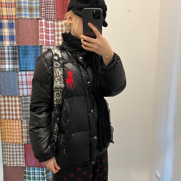 폴로 글로시 빅포니 푸퍼 패딩