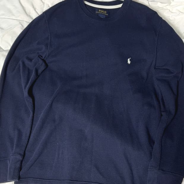 폴로랄프로렌 네이비 와플 롱슬리브