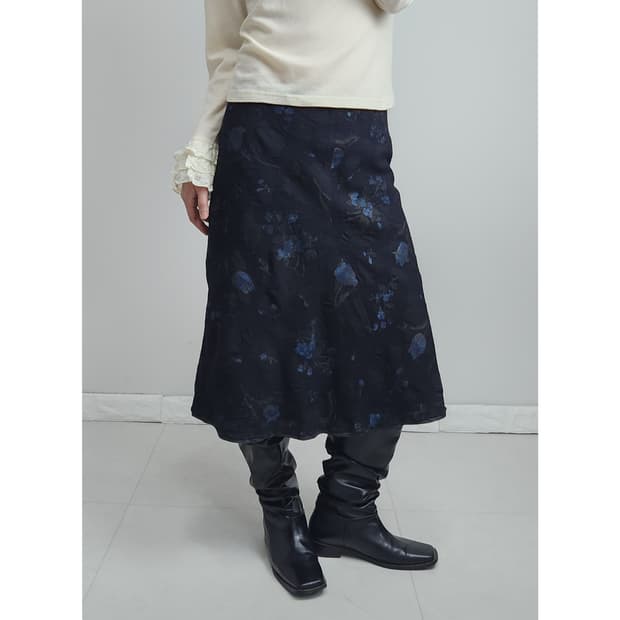 플로럴 울 스커트