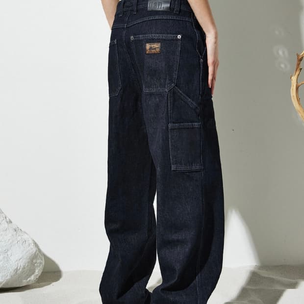 맥우드건 파번 7505 카펜터 와이드핏 다크인디고 데님팬츠 