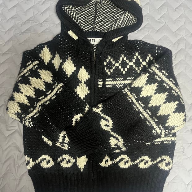 오픈와이와이 자카드 니트집업