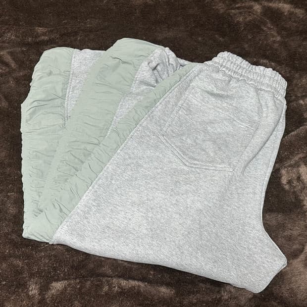 엑스톤즈 XP176 루즈핏 셔링 나일론 코튼 스웻 팬츠 (GRAY)