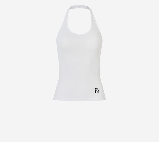 (새상품) 뉴얼린 로고 홀터 넥 슬리브리스 탑