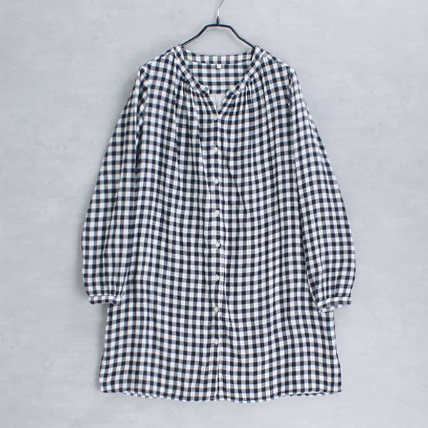 MUJI 無印良品 check tunic _ S4945